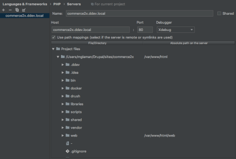 PhpStorm Server configuration