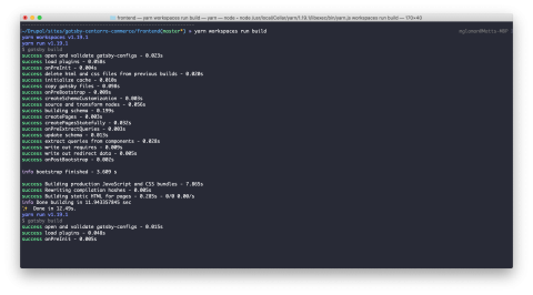 workspace gatsbyjs build
