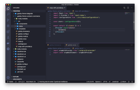 gatsby theme with redux config