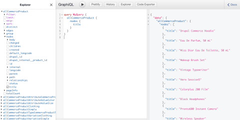 graphql query output