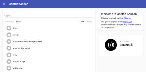 ContribKanban board listing overview