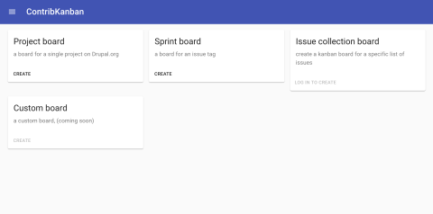 Create board landing page
