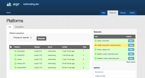 Aegir local hosting environment