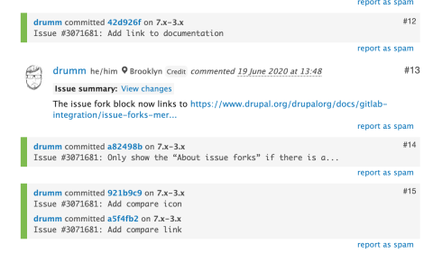 commit activity comments