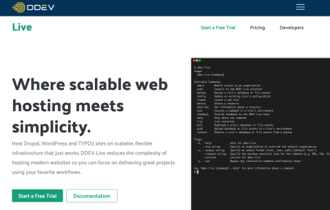 DDEV-Live homepage