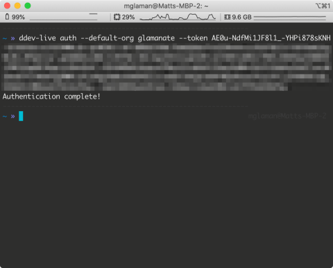 DDEV-Live Auth with default org