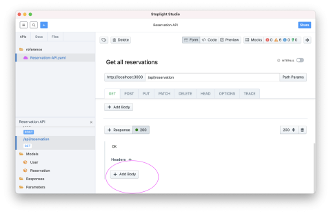 Add a body to the API endpoint response